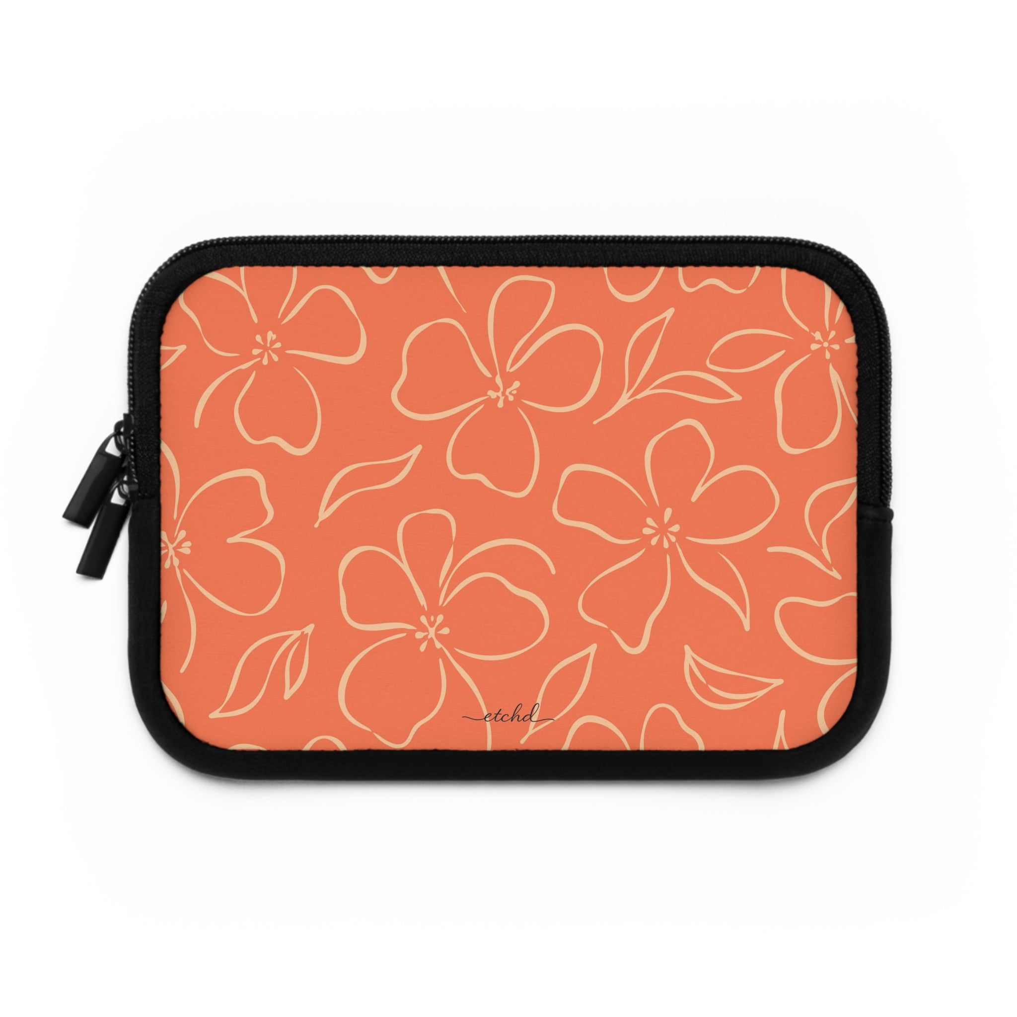 Coral & Peach Floral Laptop Sleeve by etchd, view 2