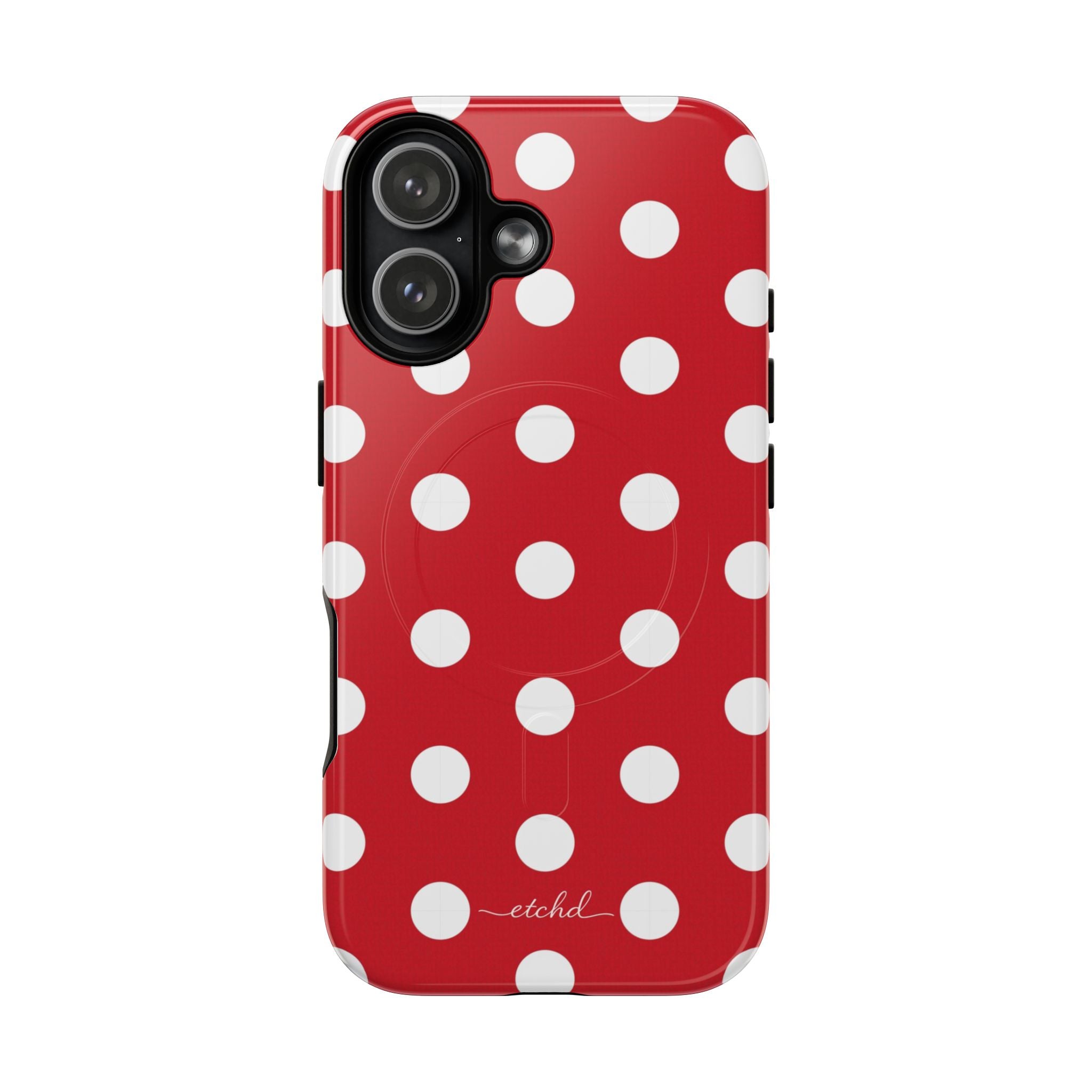 Classic Red Polka Dot Magnetic Phone Case by etchd, view 25