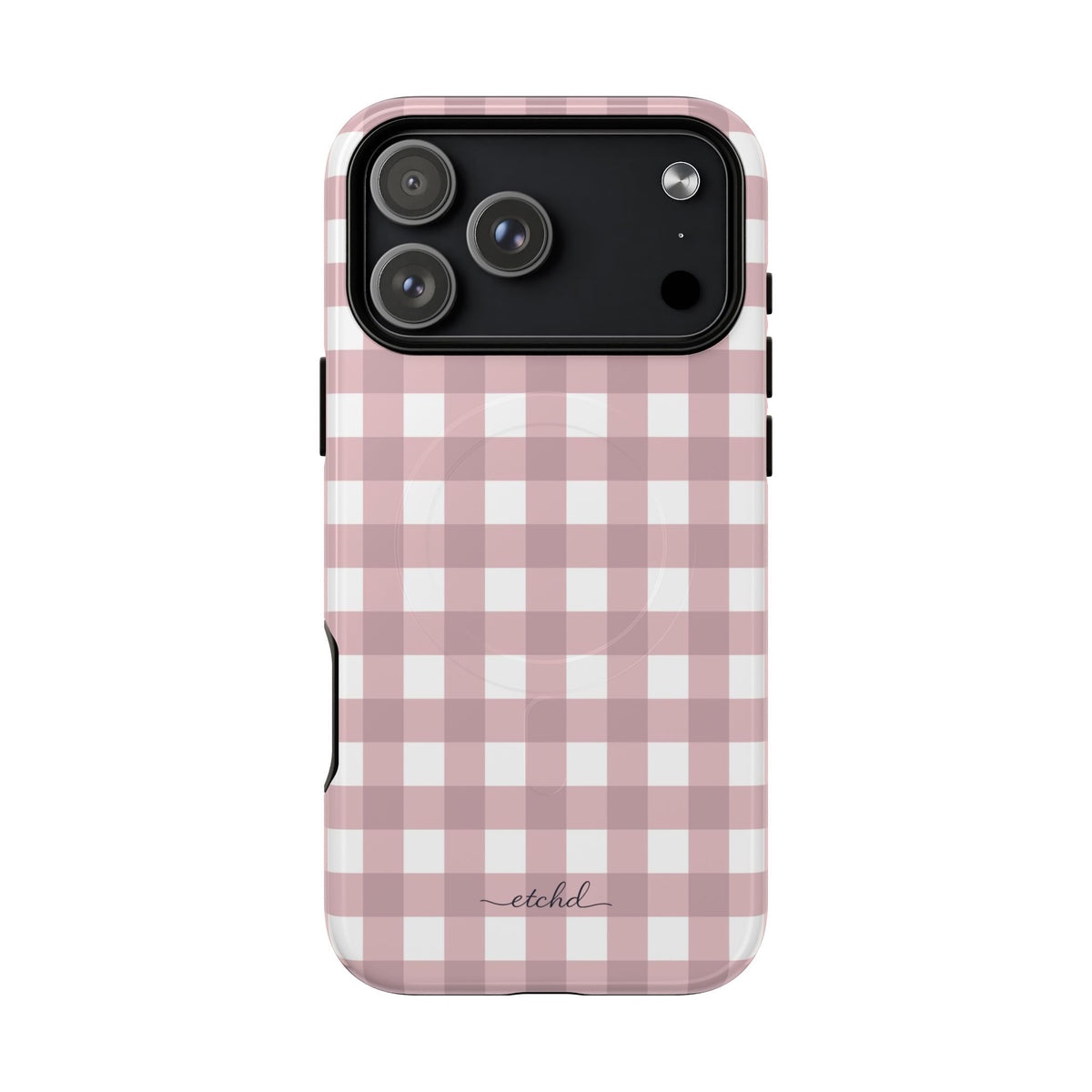 Pink & White Gingham Magnetische Handyhülle-zoom-31