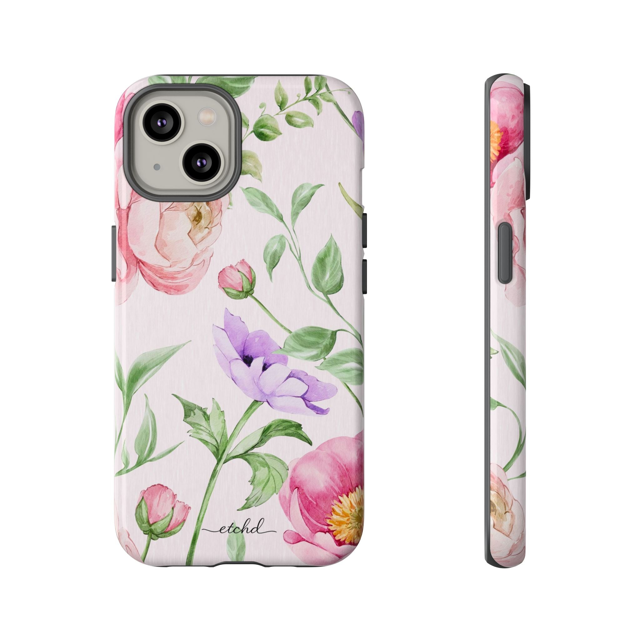 Peony Bloom Phone Case by etchd, view 2