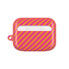 Pink & Orange Striped Diagonal AirPod Case by etchd, view 7