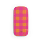 Pink & Orange Gingham Anello clip per telefono