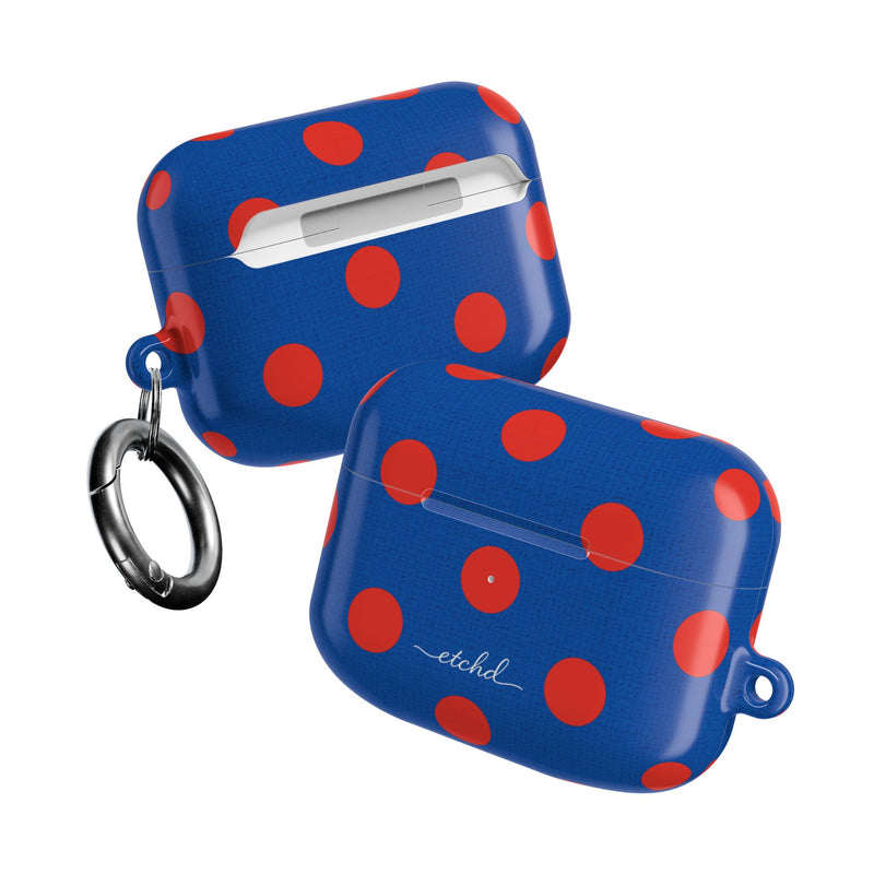 Poppy & Cobalt Polka Dot AirPod Case by etchd, view 10