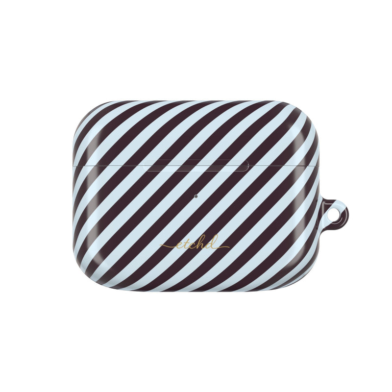 Plum & Blue Striped Diagonal AirPod Case by etchd
