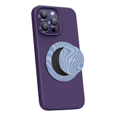 Blue Curved Lines Phone Grip And Stand by etchd, view 4
