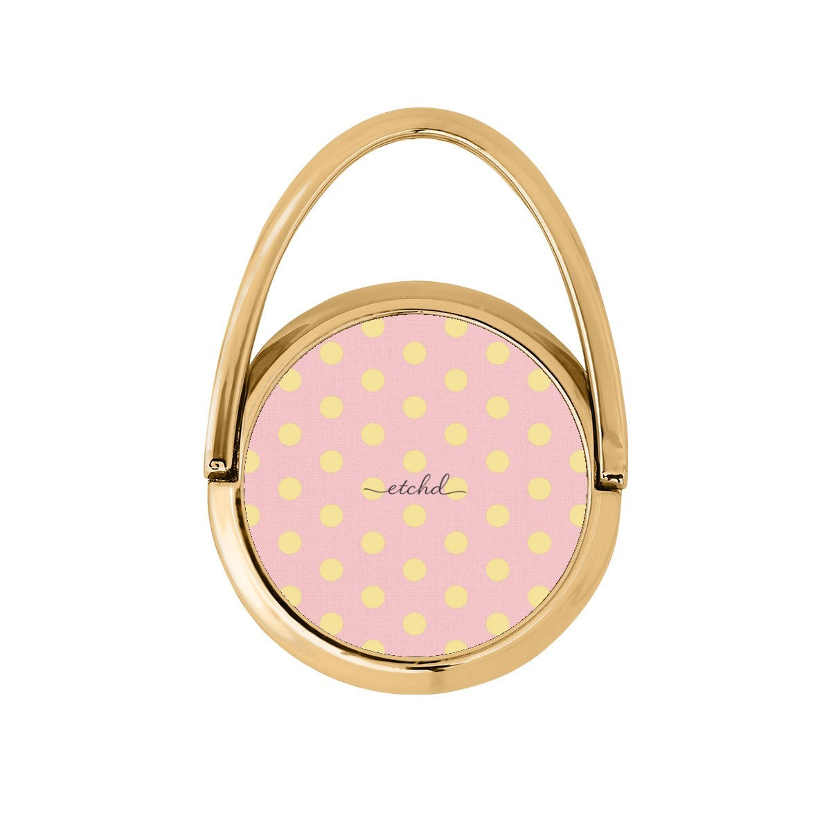 Butter & Pink Polka Dot Hoop Ring Holder by etchd