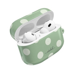 Cream & Sage Polka Dot AirPod Case by etchd, view 9