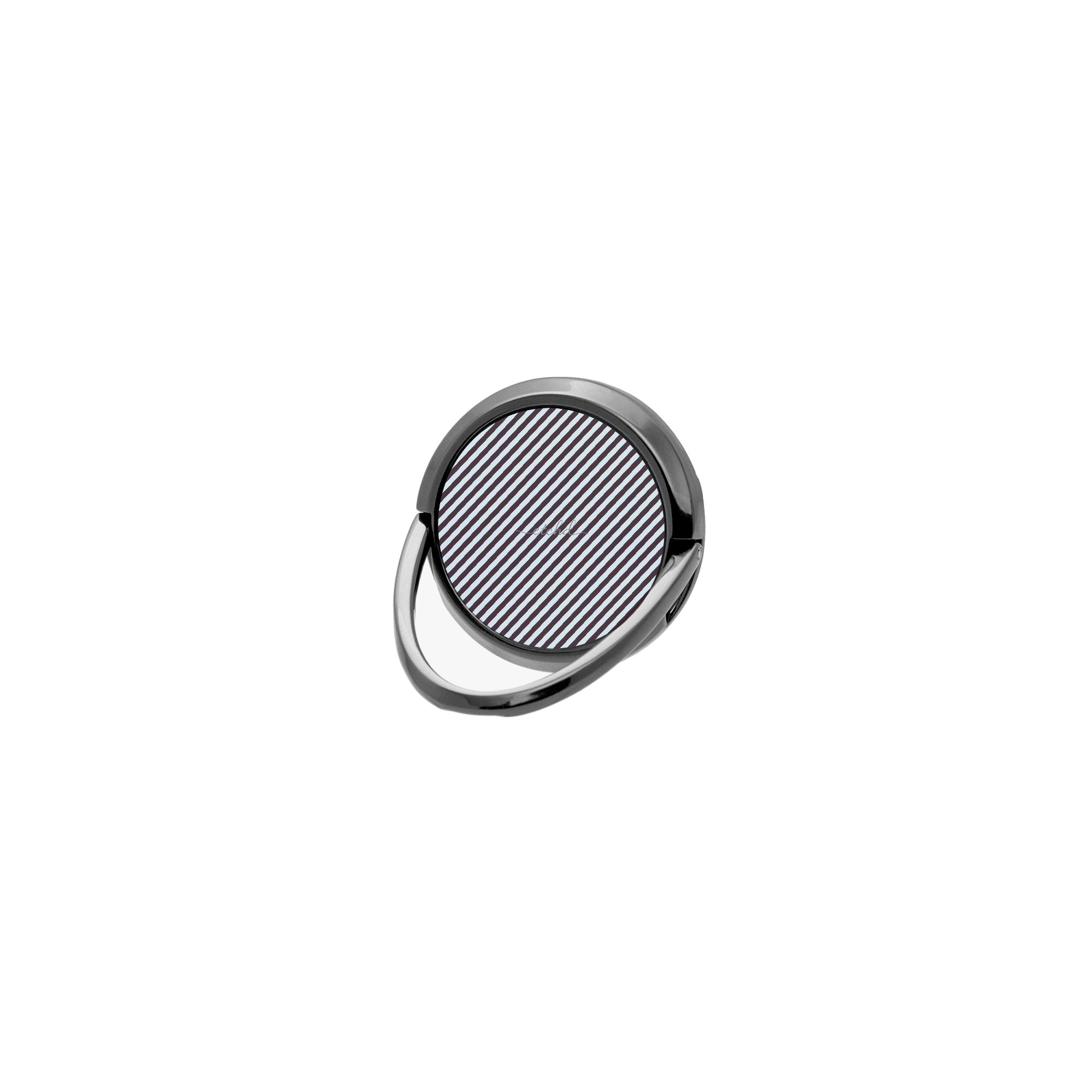 Blue And Plum Striped Phone Ring Holder by etchd