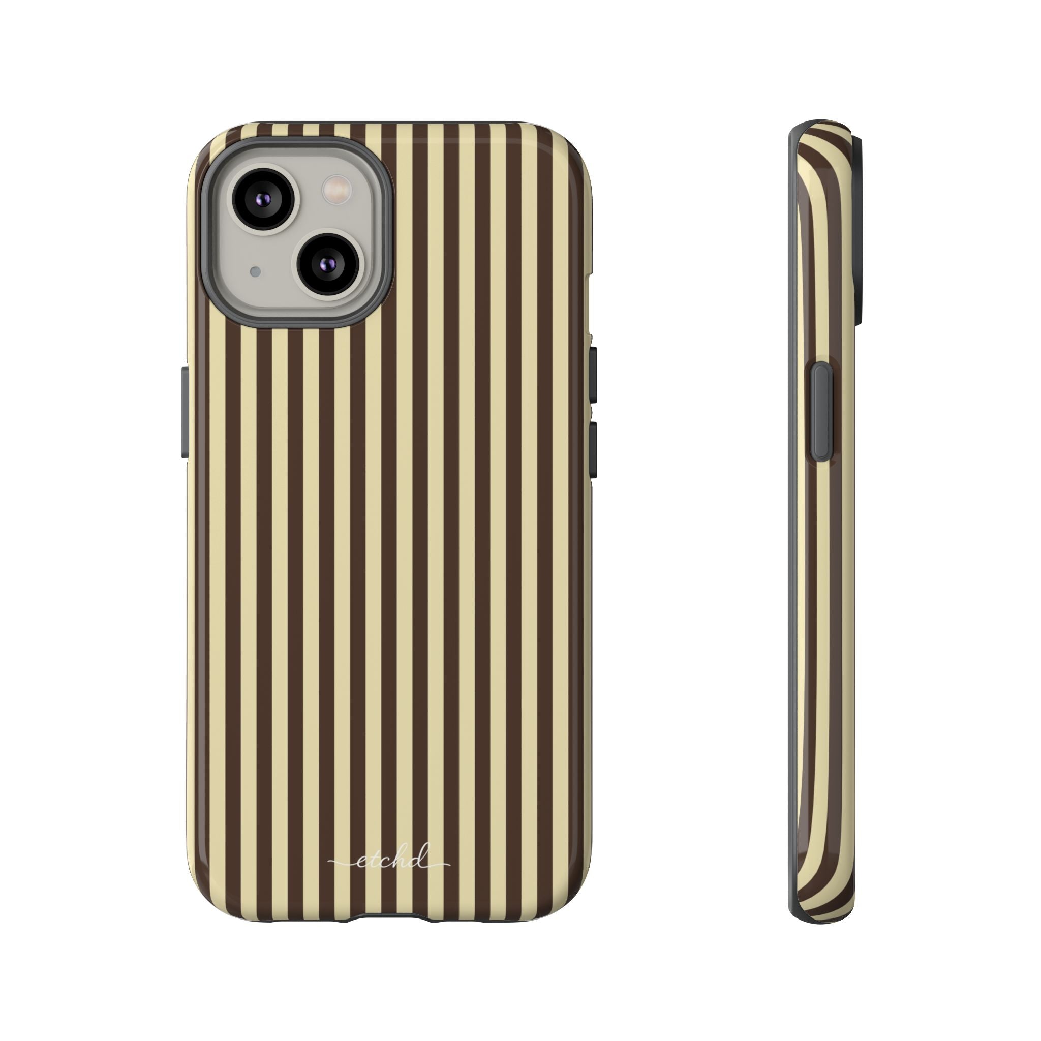 Butter & Brown Striped Funda para móvil de etchd, vista 2