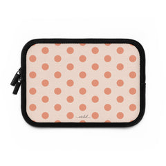 Coral Polka Dot Laptop Sleeve by etchd, view 2