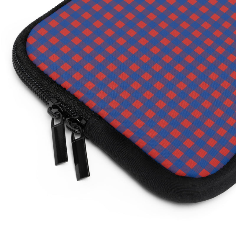 Cobalt & Poppy Gingham Laptop Sleeve by etchd, view 12