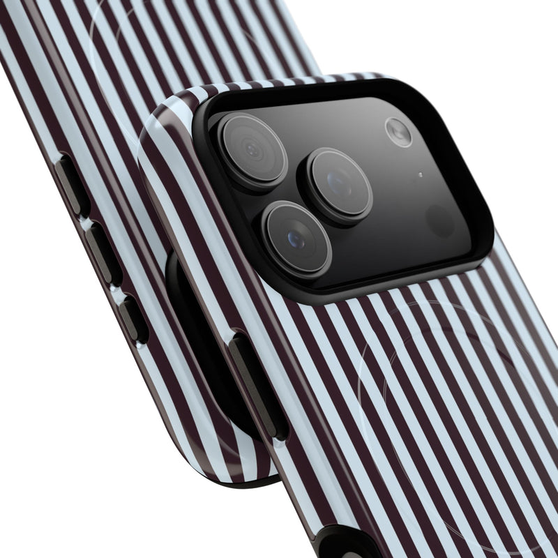 Plum & Blue Striped Magnetic Phone Case by etchd, view 99