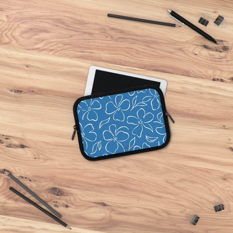 Cerulean & White Floral Laptop Sleeve by etchd, view 14