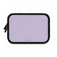 Lilac & Cream Striped Diagonal Laptop Sleeve by etchd, view 2