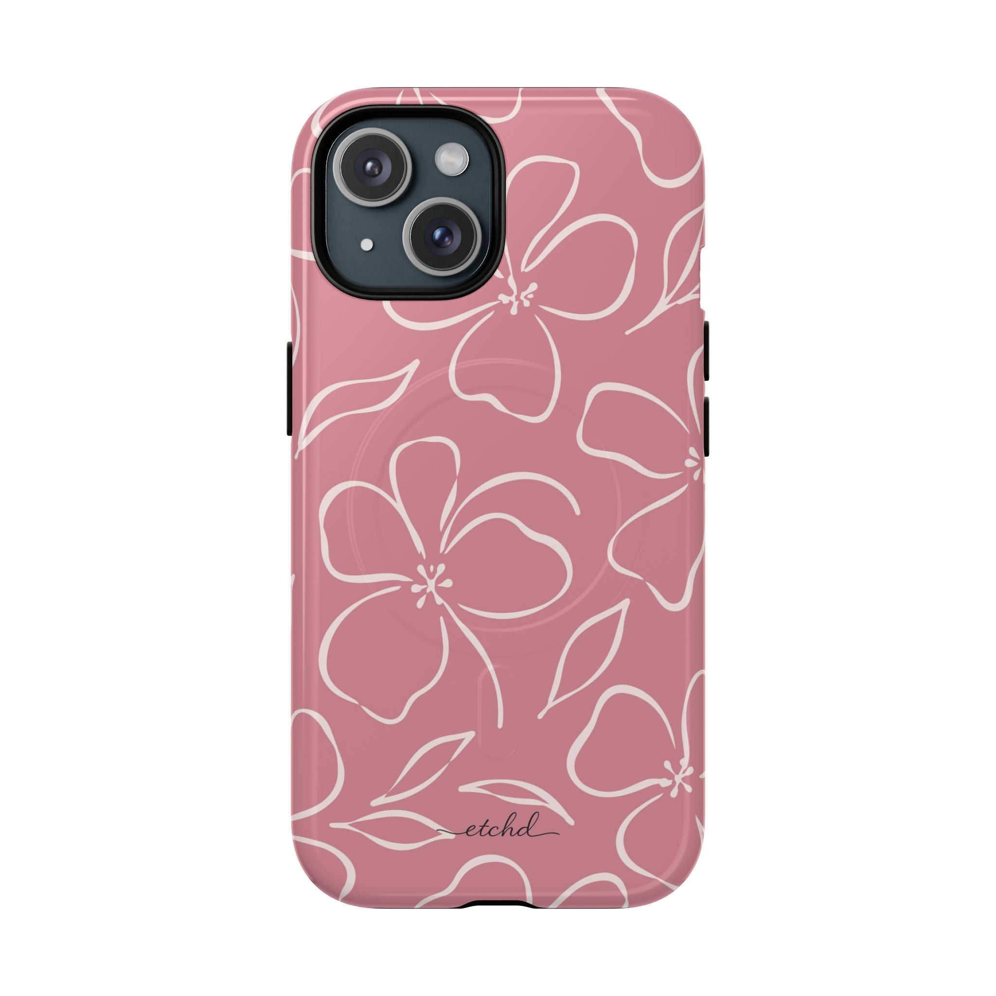 Blush & Cream Floral Funda magnética para móvil de etchd, vista 2