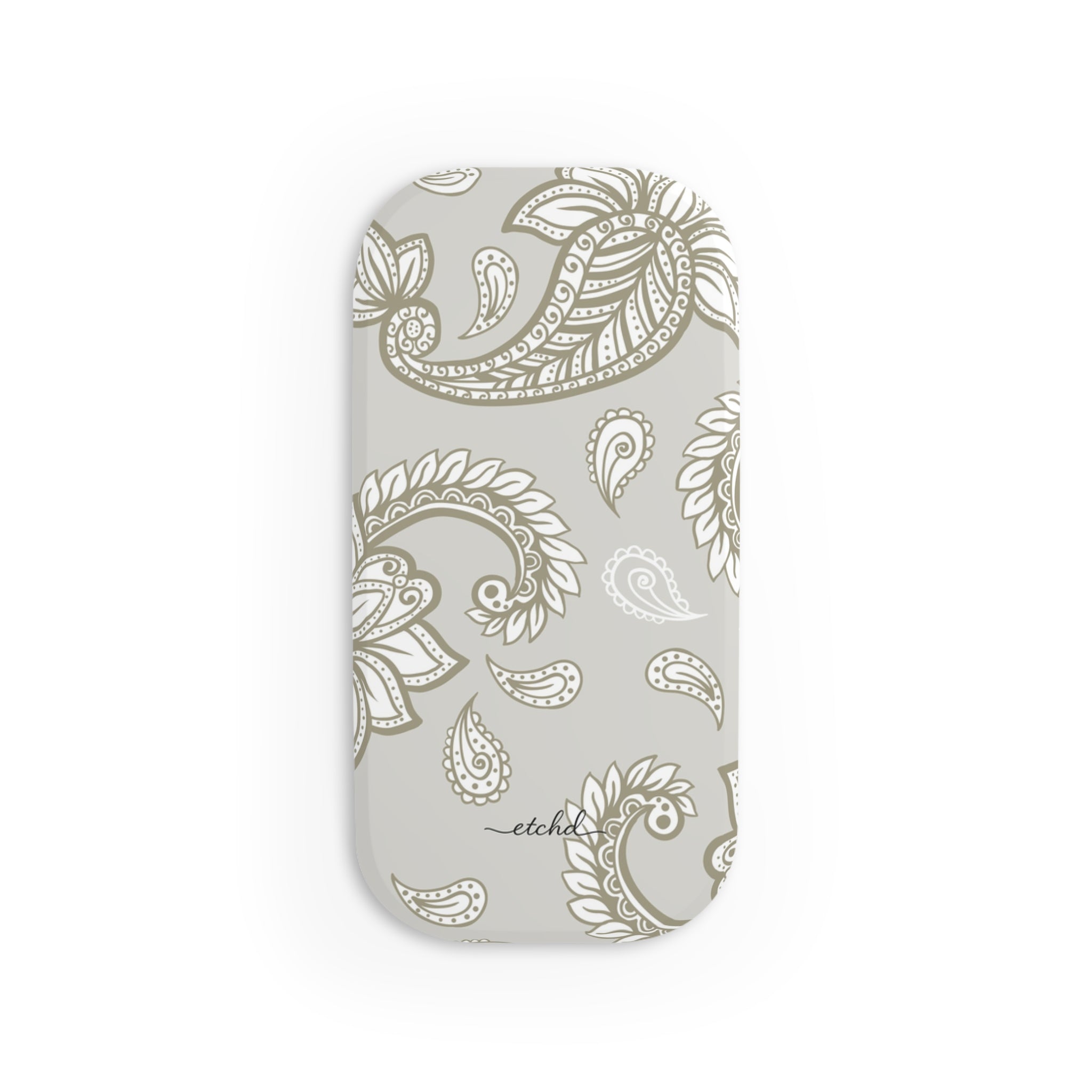 Beige Paisley Click-On Phone Grip by etchd, view 2