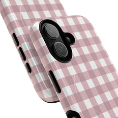 Pink & White Gingham Magnetic Phone Case by etchd, view 87