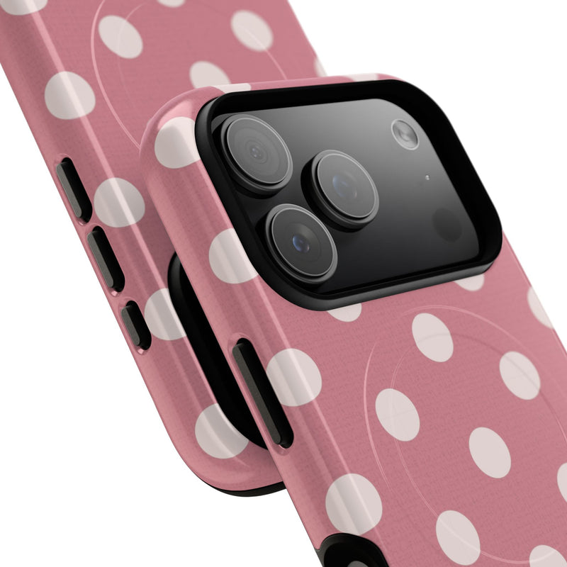 Cream & Blush Polka Dot Magnetic Phone Case by etchd, view 99