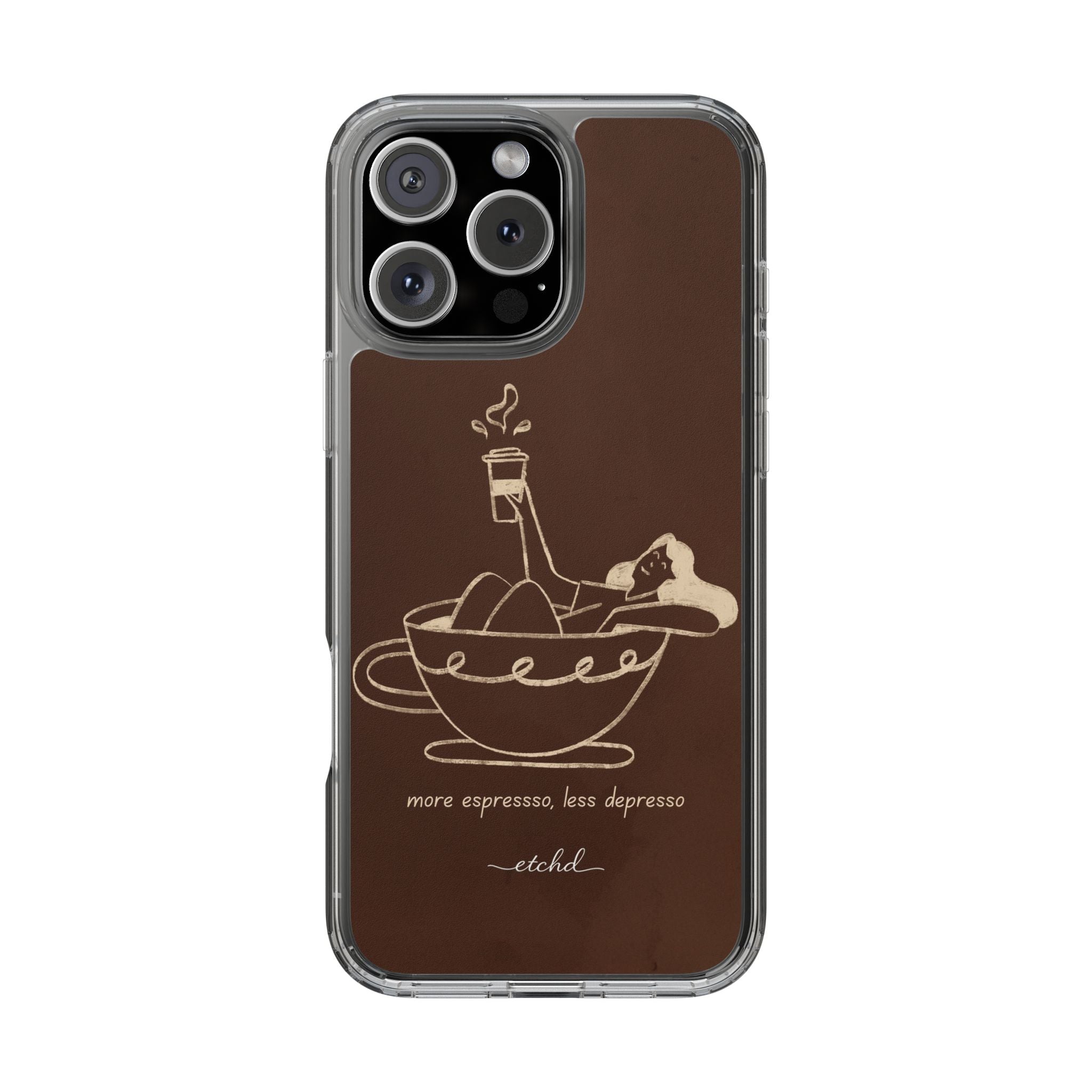 Ladies Espresso Clear Phone Case – designer phone case by etchd