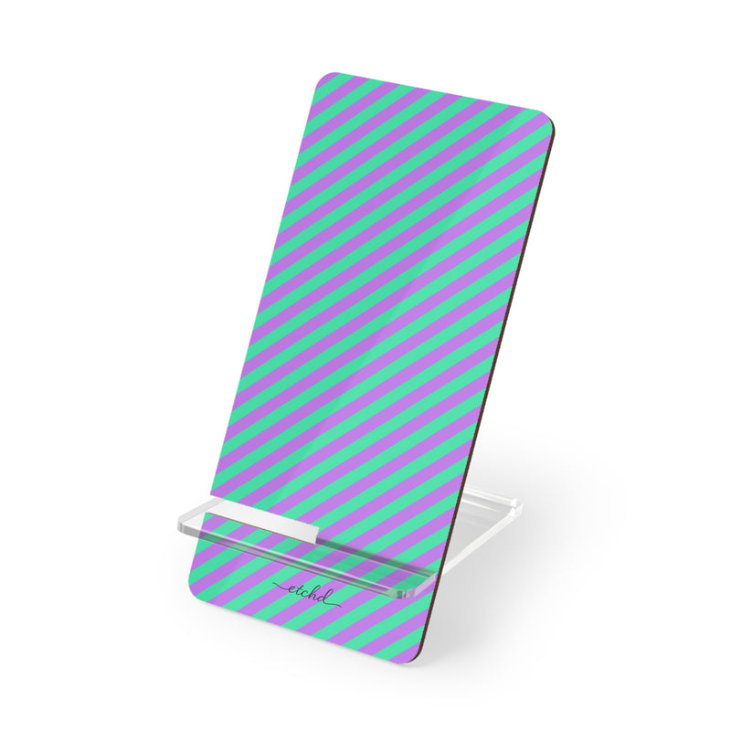Lilac And Hypermint Diagonal Phone Stand by etchd
