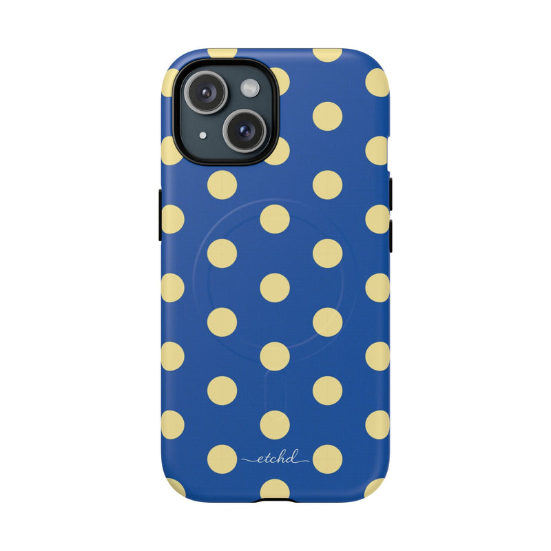 Butter And Cobalt Polka Dot Magnetic Phone Case-zoom-