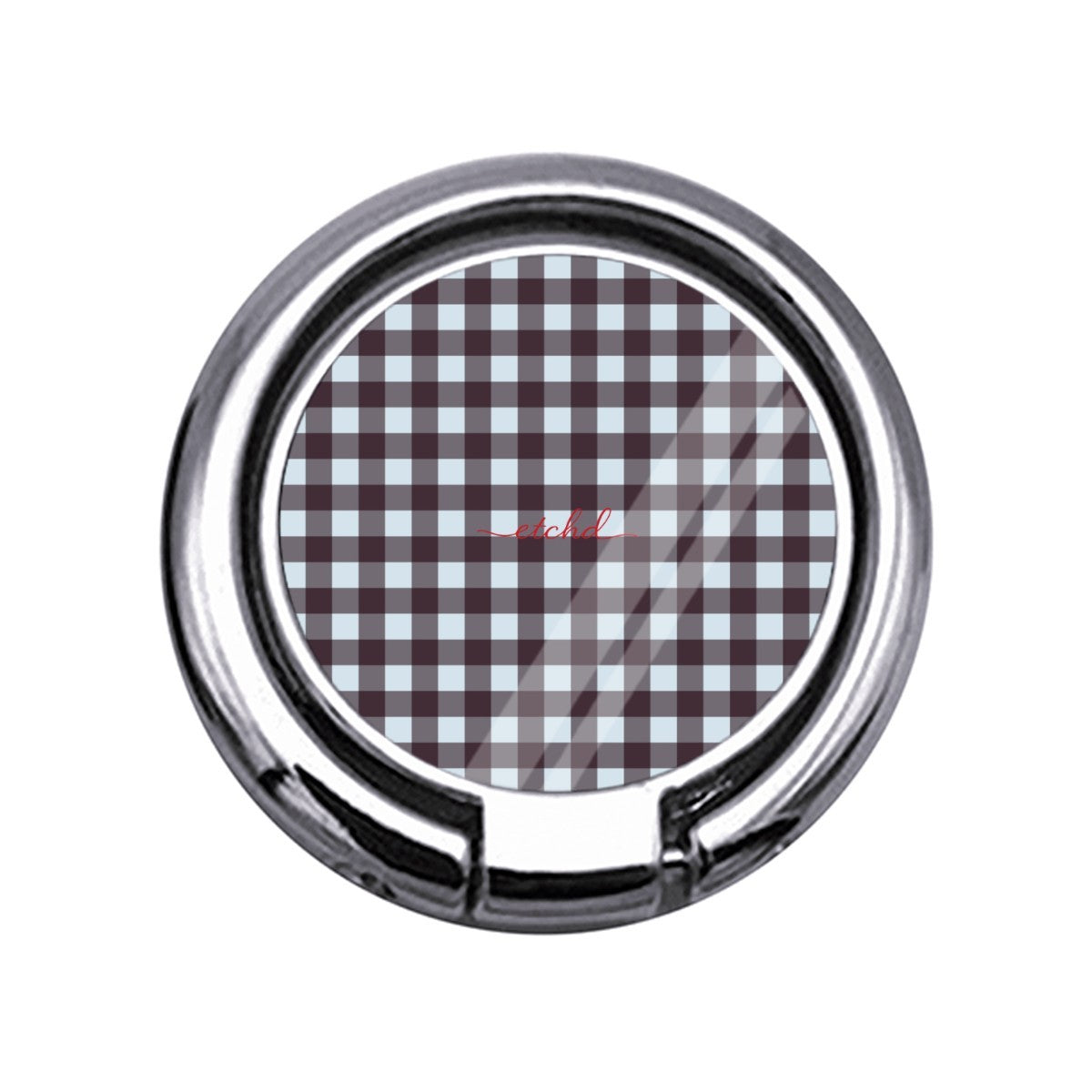 Blue & Plum Gingham Slim Ring Holder by etchd