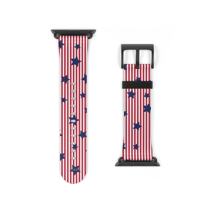 Red Stripes & Blue Stars Smartwatch Strap by etchd, view 9