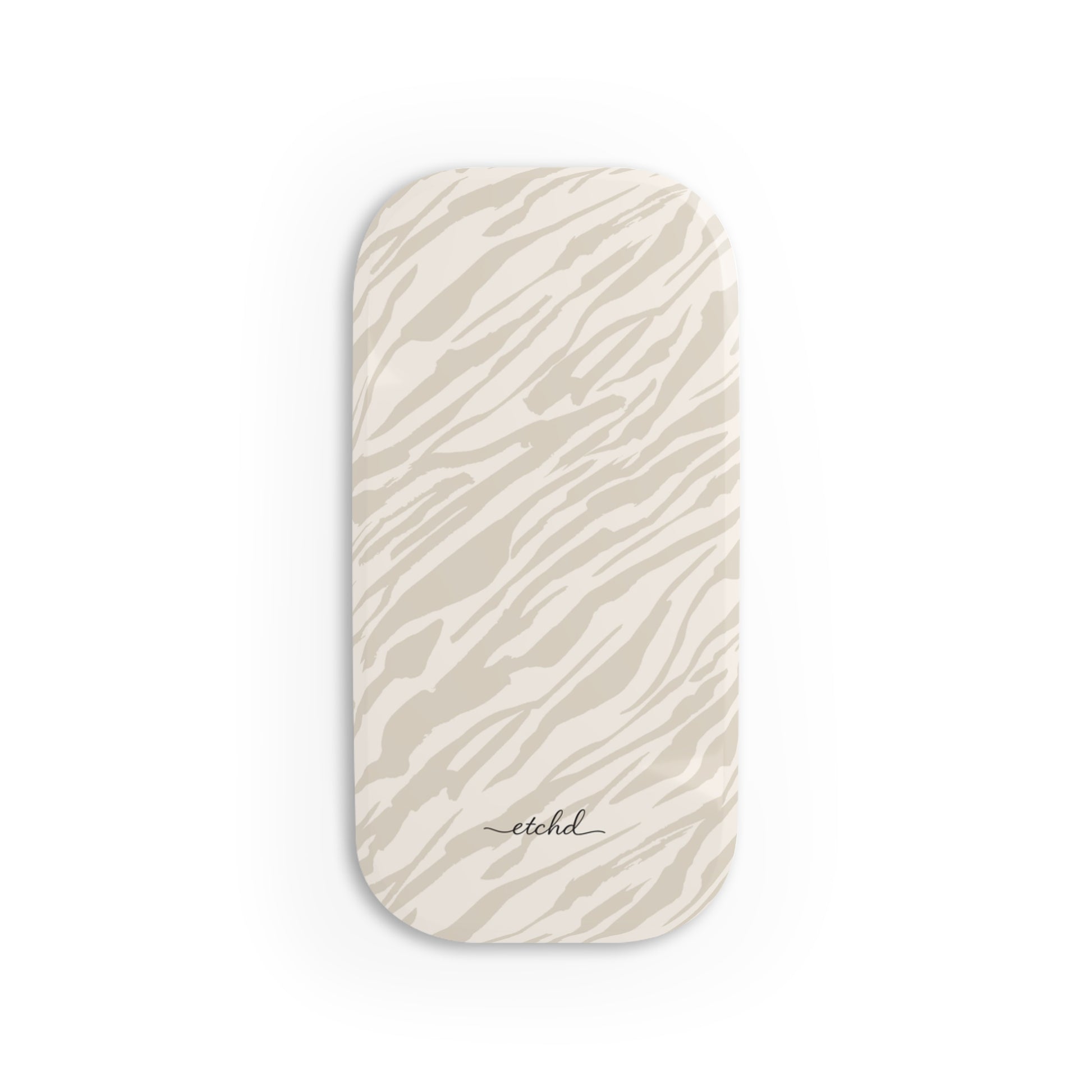 Beige Zebra Click-On Phone Grip by etchd