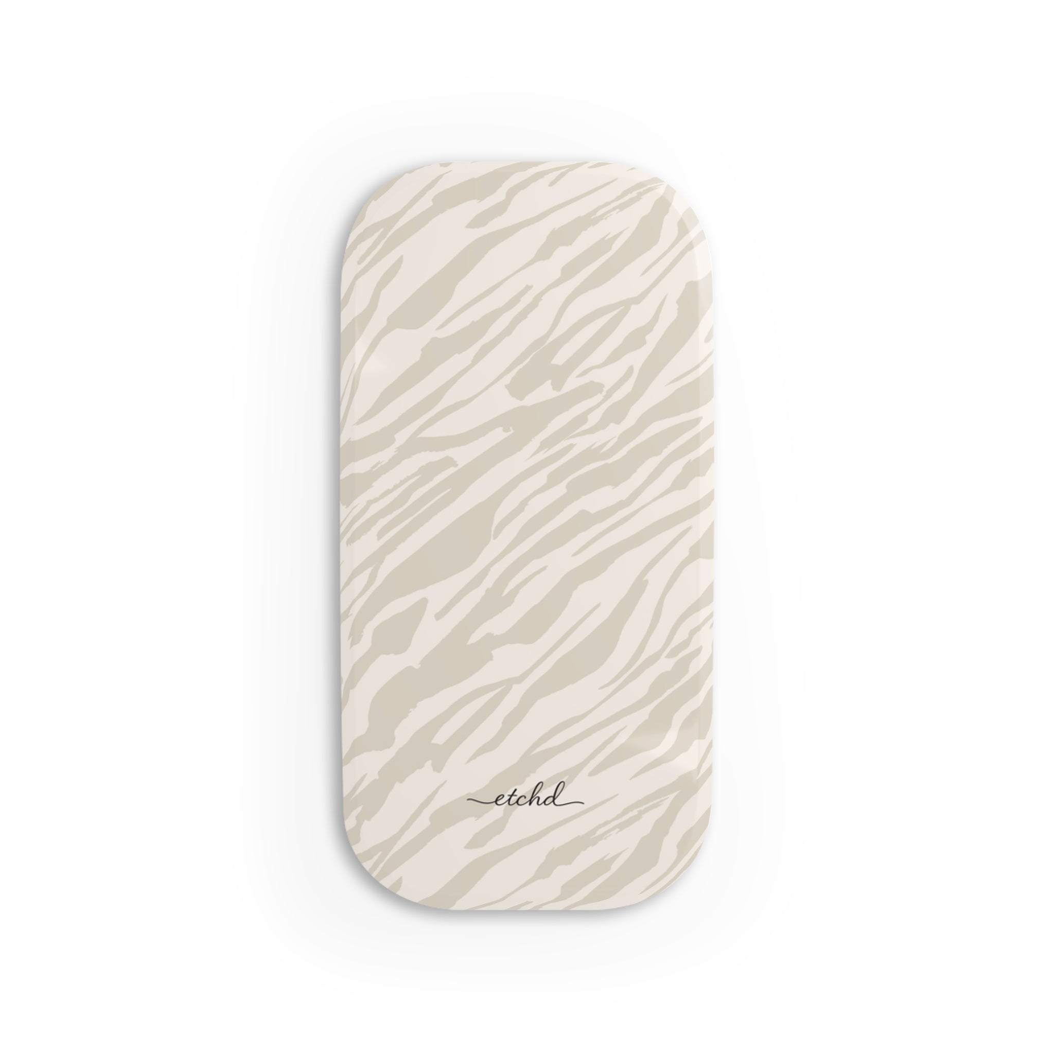 Beige Zebra Click-On Phone Grip – designer phone grip by etchd