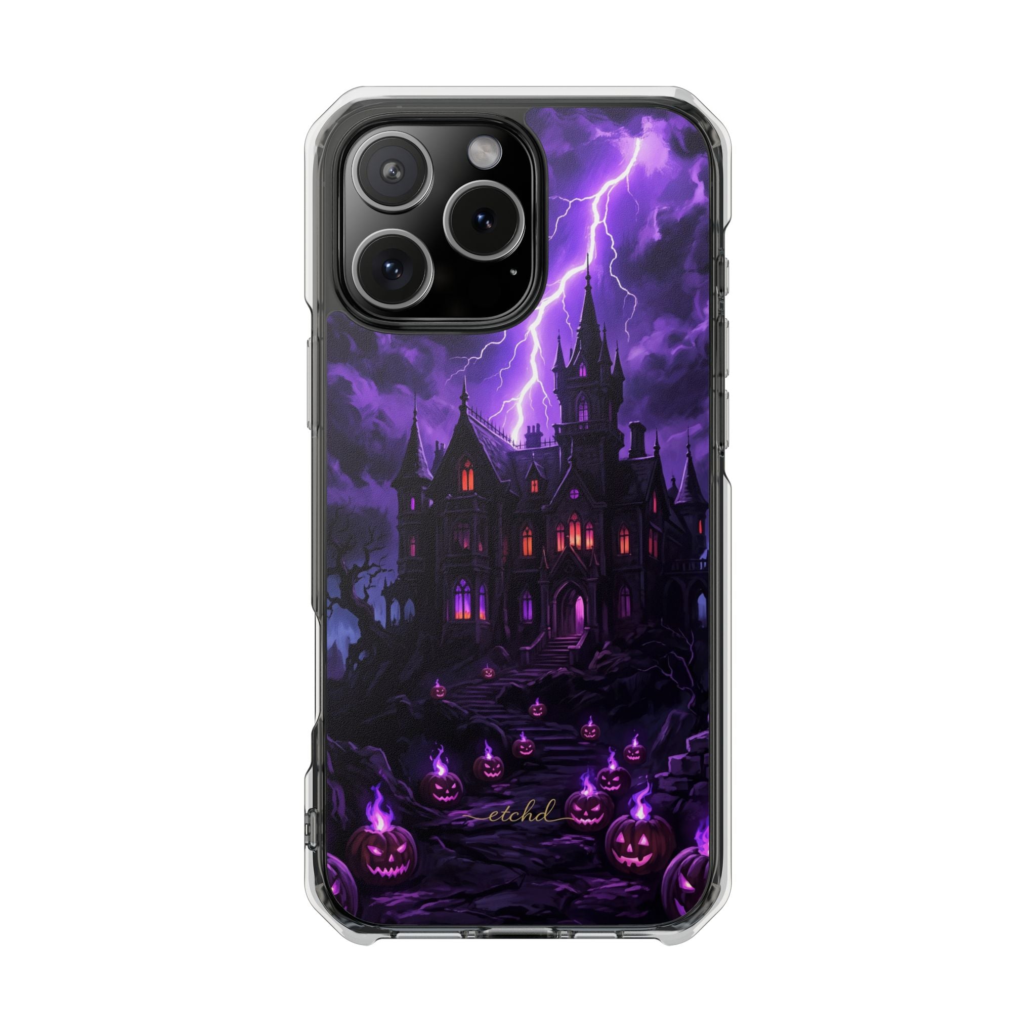 Violet Haunt Clear Magnetic Phone Case by etchd