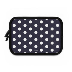 White And Navy Polka Dot Laptop Sleeve by etchd, view 2