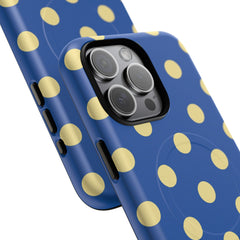 Butter And Cobalt Polka Dot Magnetic Phone Case by etchd, view 7