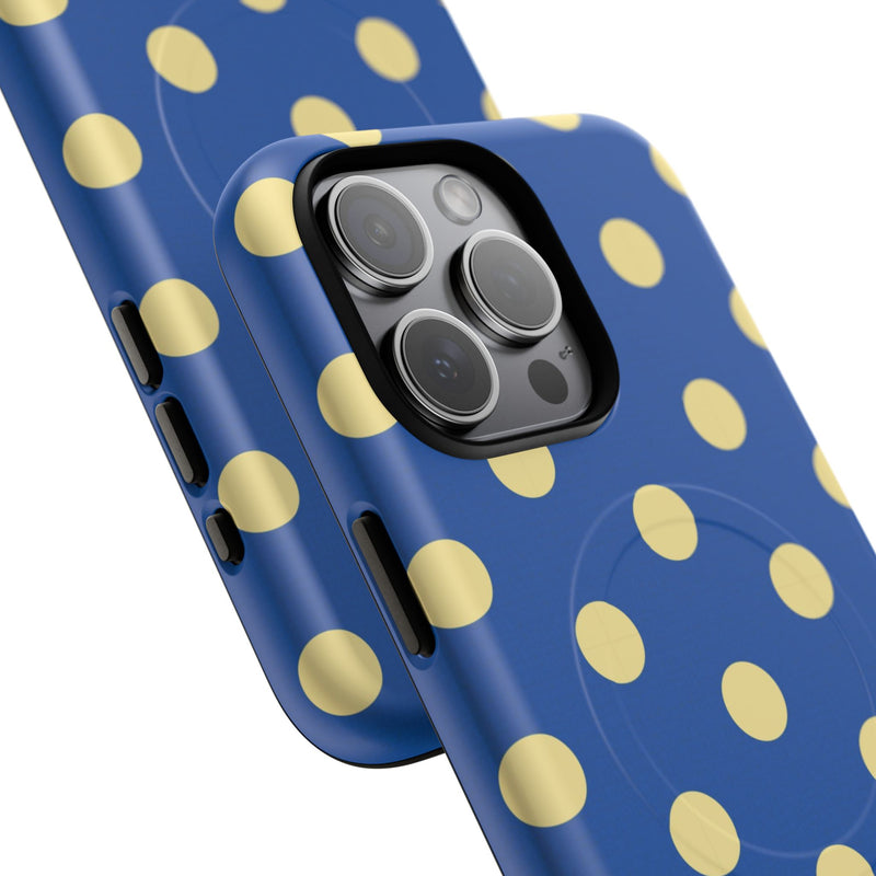 Butter And Cobalt Polka Dot Magnetic Phone Case-zoom-
