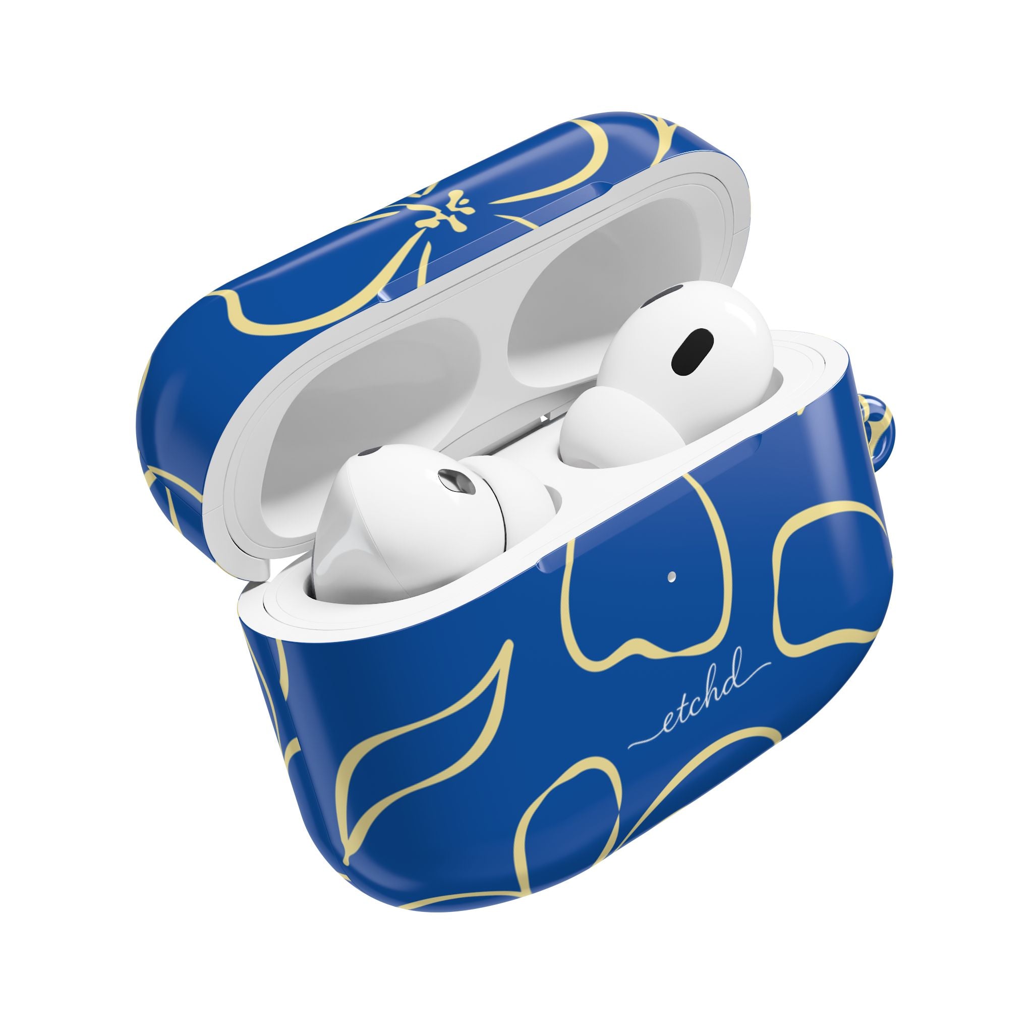 Cobalt & Butter Floral AirPod Case by etchd, view 9