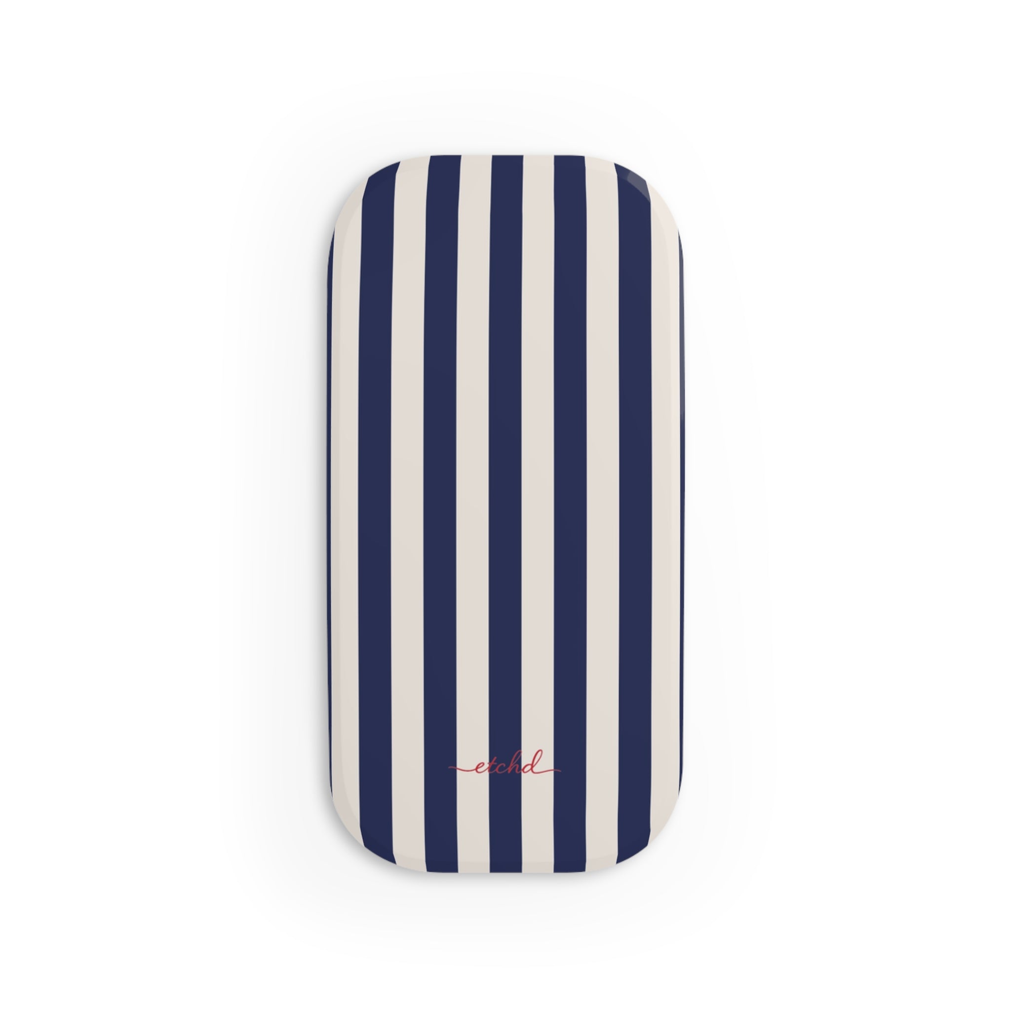 Navy & Cream Striped Click-On Phone Grip by etchd, view 2