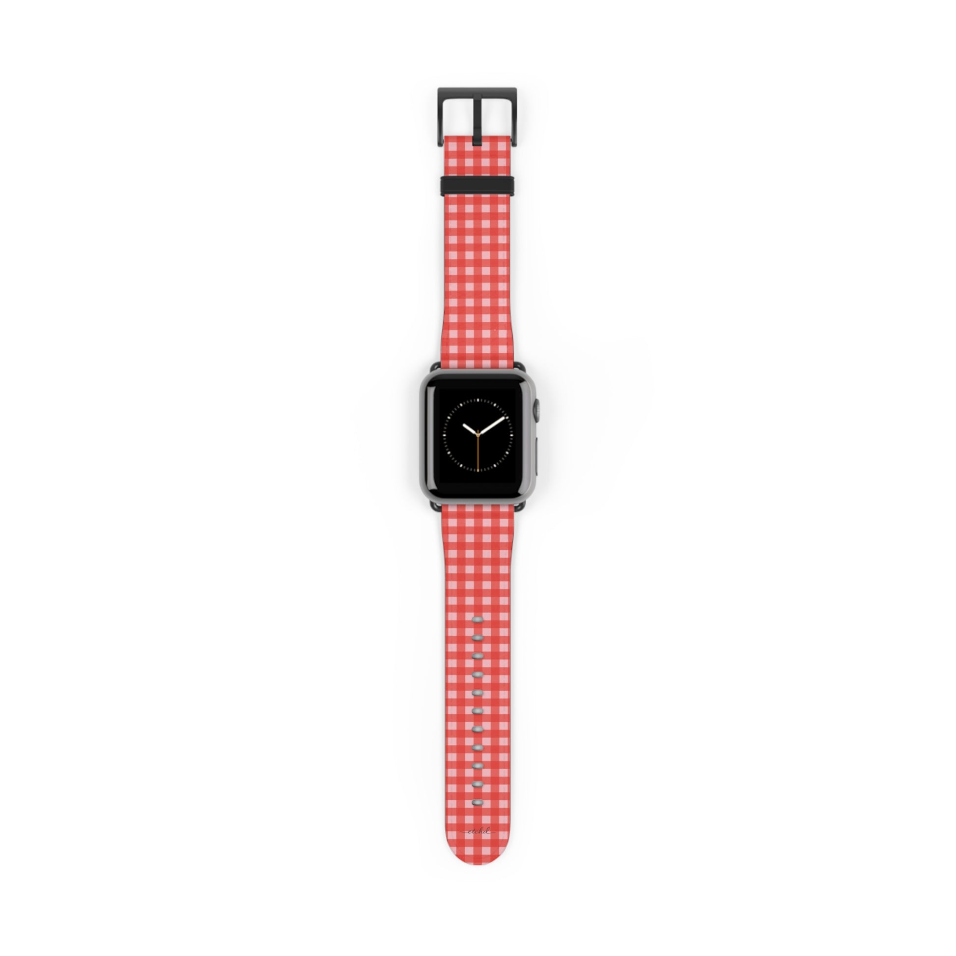 Blush & Poppy Gingham Smartwatch Strap by etchd