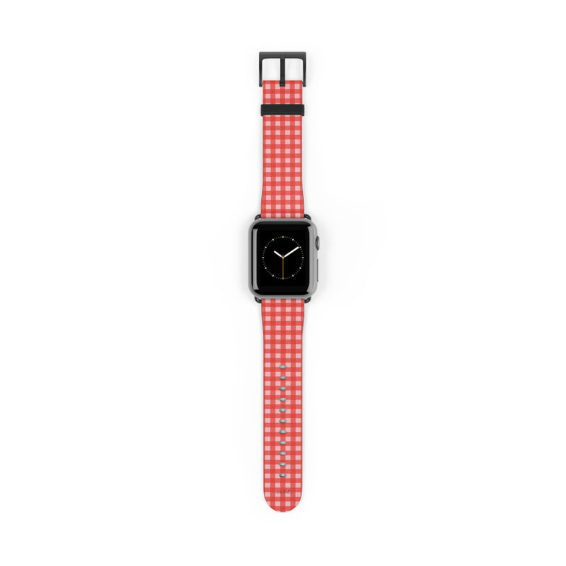 Blush & Poppy Gingham Smartwatch Strap by etchd