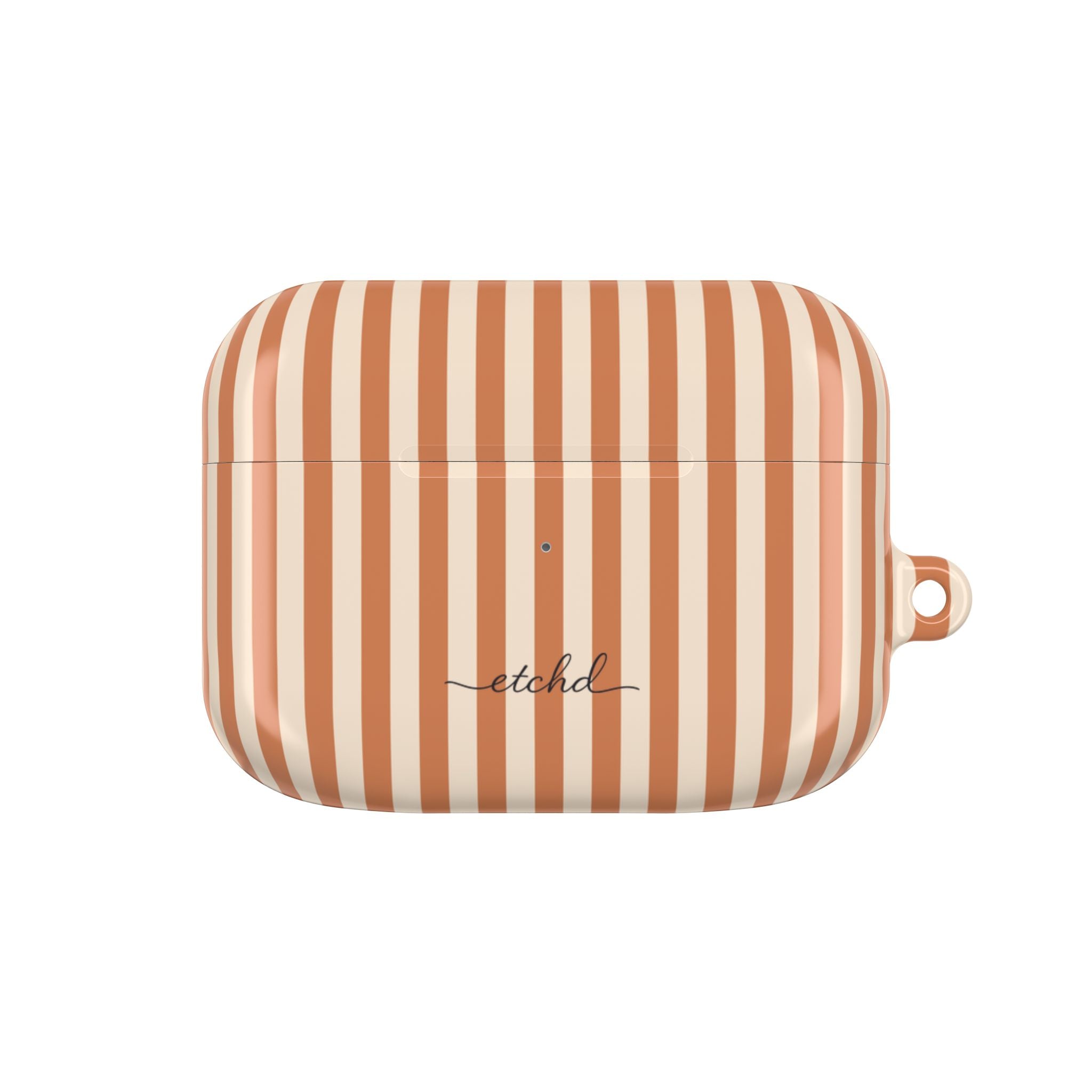 Terracotta & Cream Striped AirPod Case by etchd