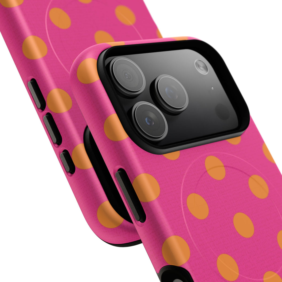 Orange & Pink Polka Dot Magnetic Phone Case by etchd, view 99