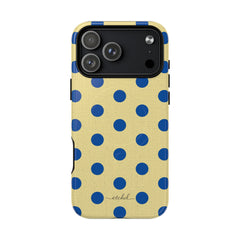 Cobalt & Butter Polka Dot Magnetic Phone Case by etchd, view 31