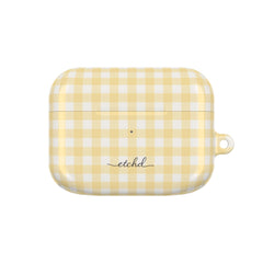 Butter & White Gingham AirPod Case by etchd