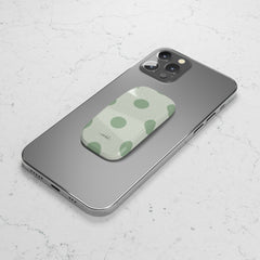Sage Polka Dot Click-On Phone Grip by etchd, view 5