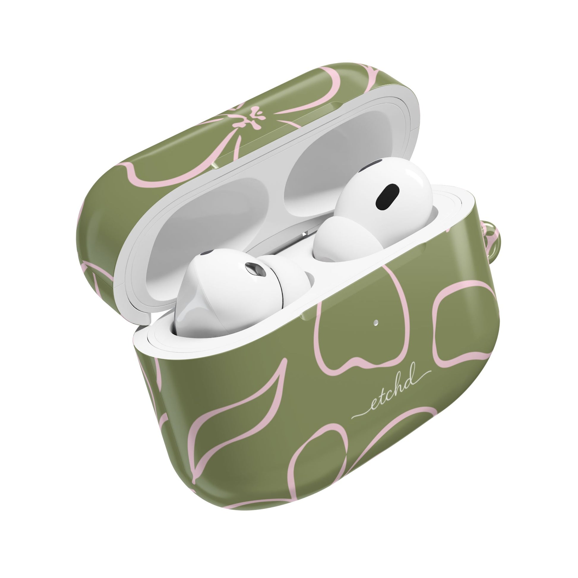 Green & Pink Floral AirPod Case by etchd, view 9