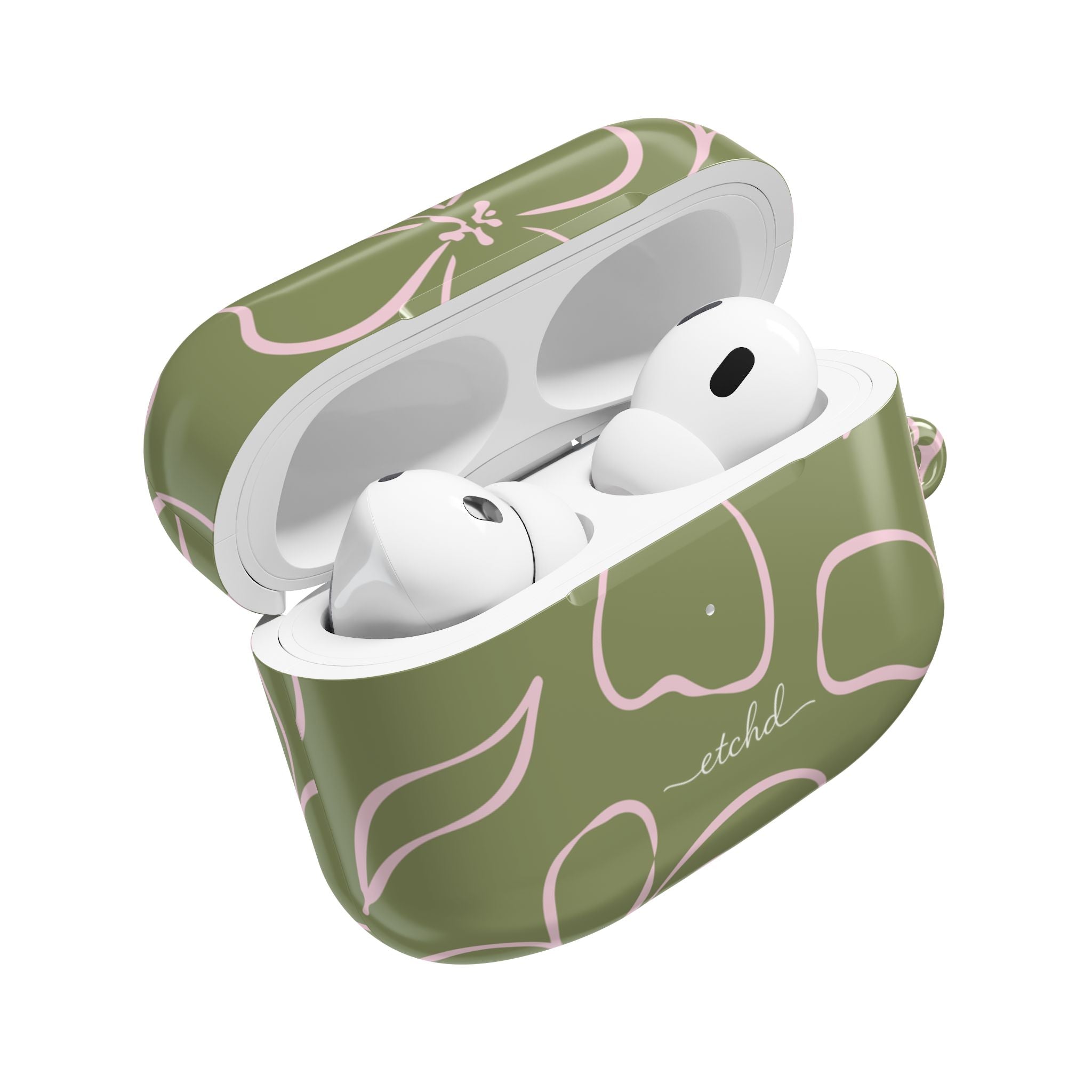 Green & Pink Floral AirPod Case by etchd, view 9