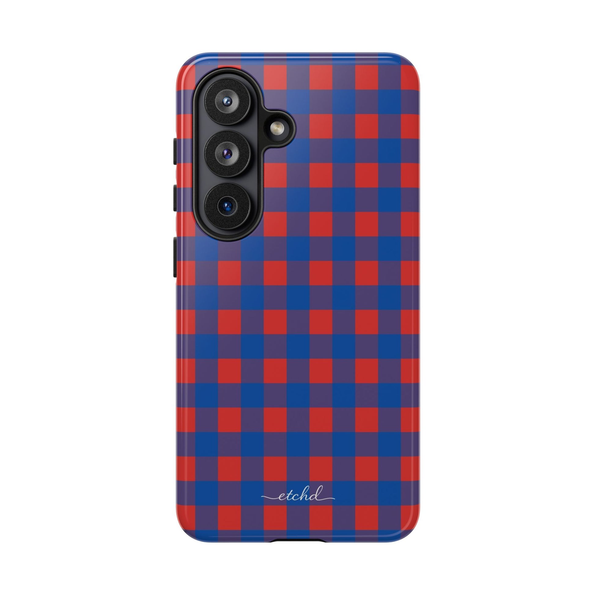 Cobalt & Poppy Gingham Phone Case by etchd, view 61