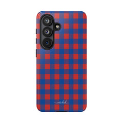 Cobalt & Poppy Gingham Phone Case by etchd, view 61