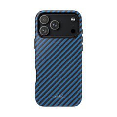 Espresso & Cerulean Striped Diagonal Magnetic Phone Case by etchd, view 31
