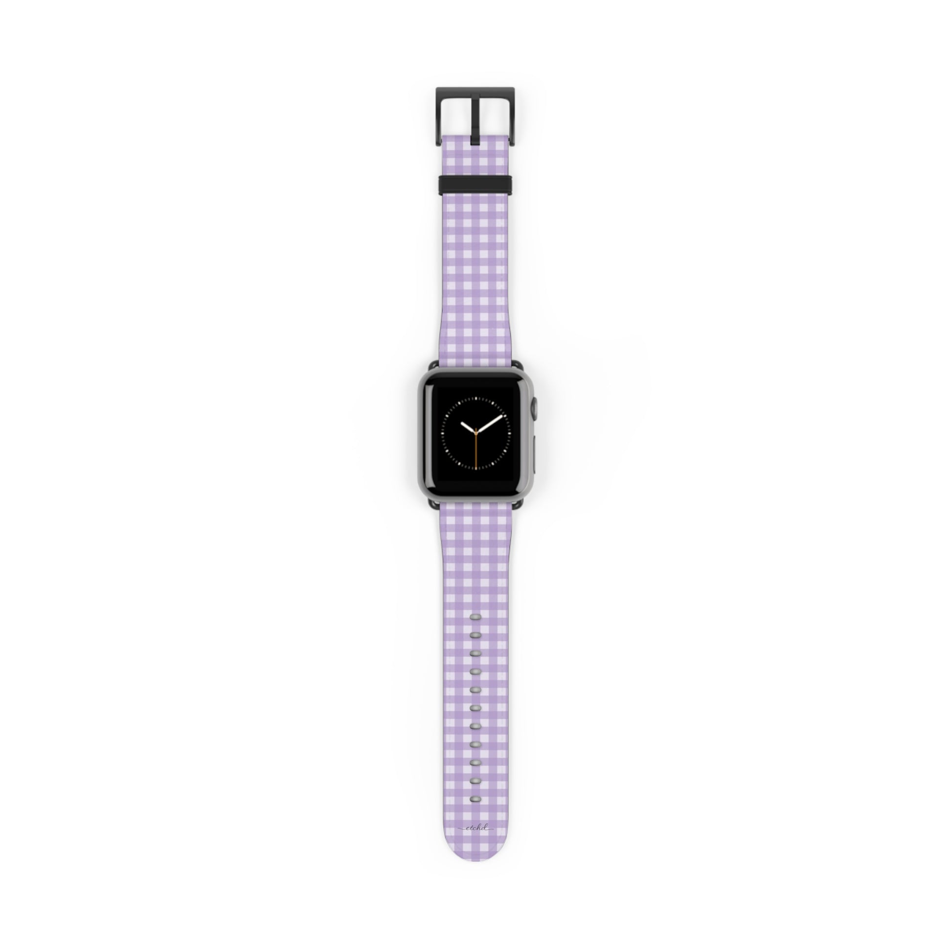 Lilac & Cream Gingham Cinturino per smartwatch di etchd