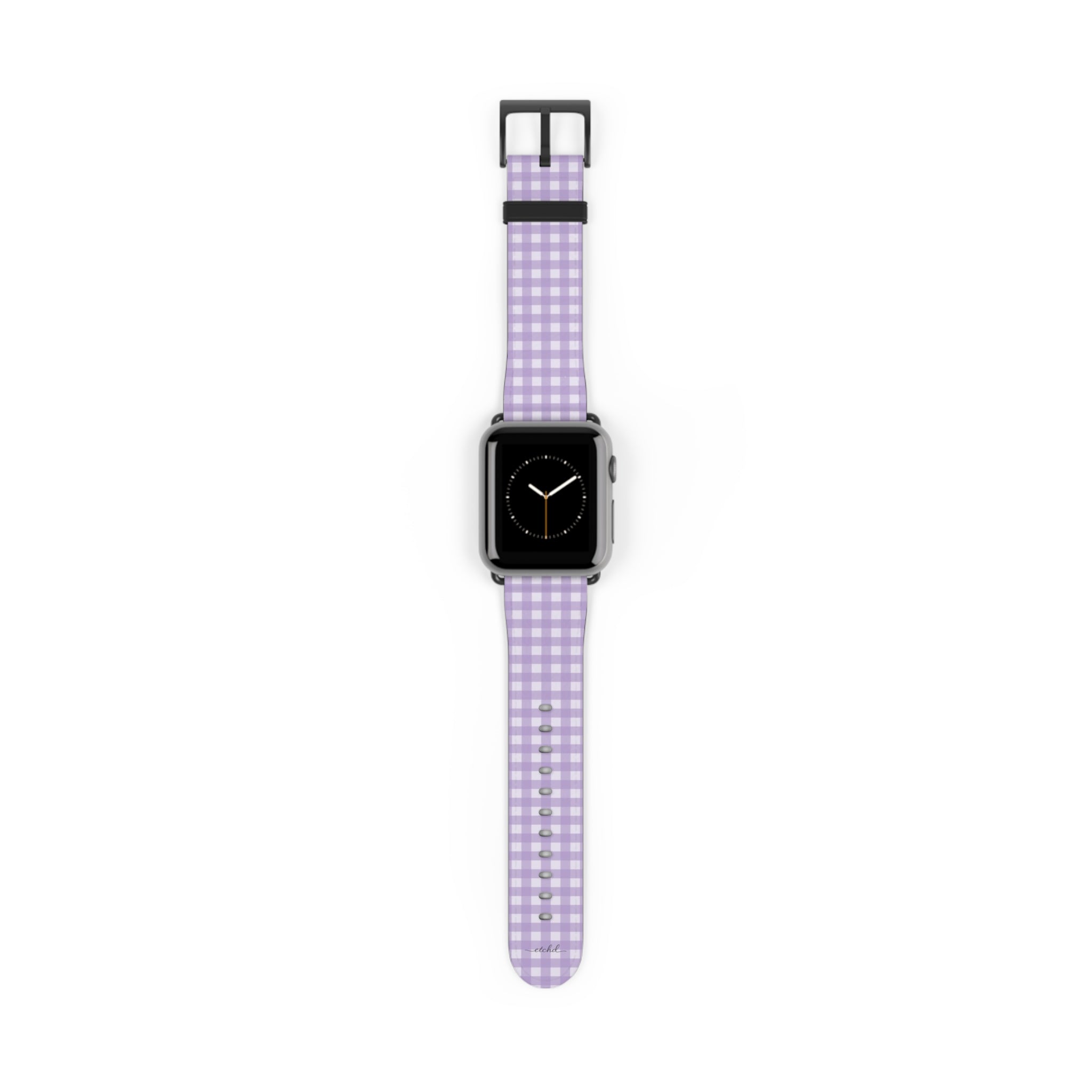 Lilac & Cream Gingham Smartwatch Strap by etchd