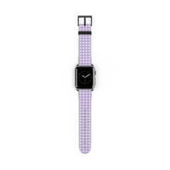 Lilac & Cream Gingham Cinturino per smartwatch di etchd